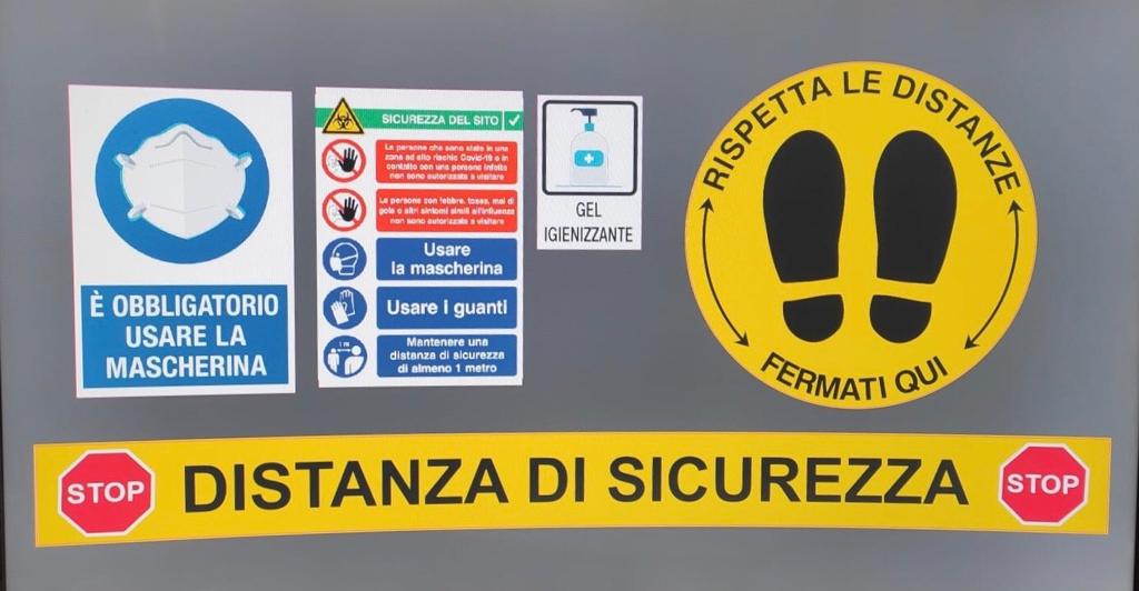 KIT ADESIVI PRESCRIZIONI SICUREZZA ANTI-COVID (10PZ)
