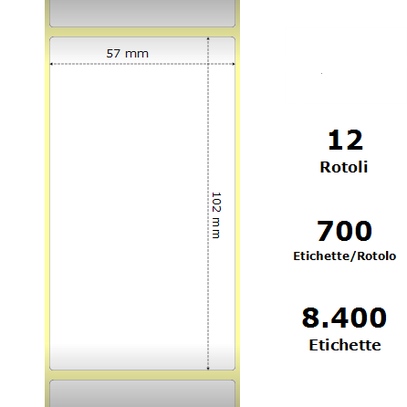 White 57x102mm