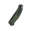 Dettaglio lama D2 black QSP Walrus Micarta verde 8,6 cm liner lock