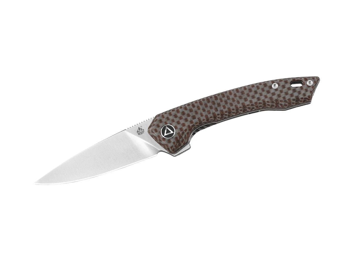 Coltello EDC QSP Leopard Micarta 14C28N satin marrone QS135-D