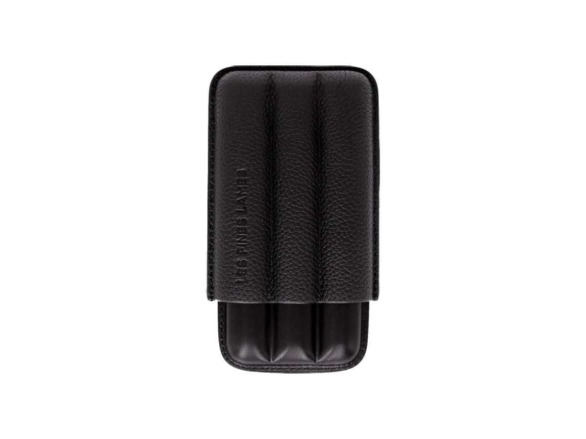 Les Fines Lames CIGAR CASE TRIO BLACK PEBBLE