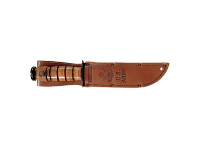 Ka-Bar US Army Fighting/Utility 1219 Combo dettaglio lama Cro-Van manico Kraton fodero cuoio