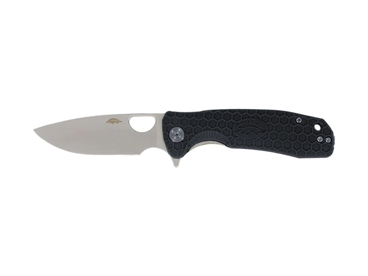 Honey Badger Drop Point Medium FRN nero HB1011, lama 8Cr13MoV 8,1 cm flipper