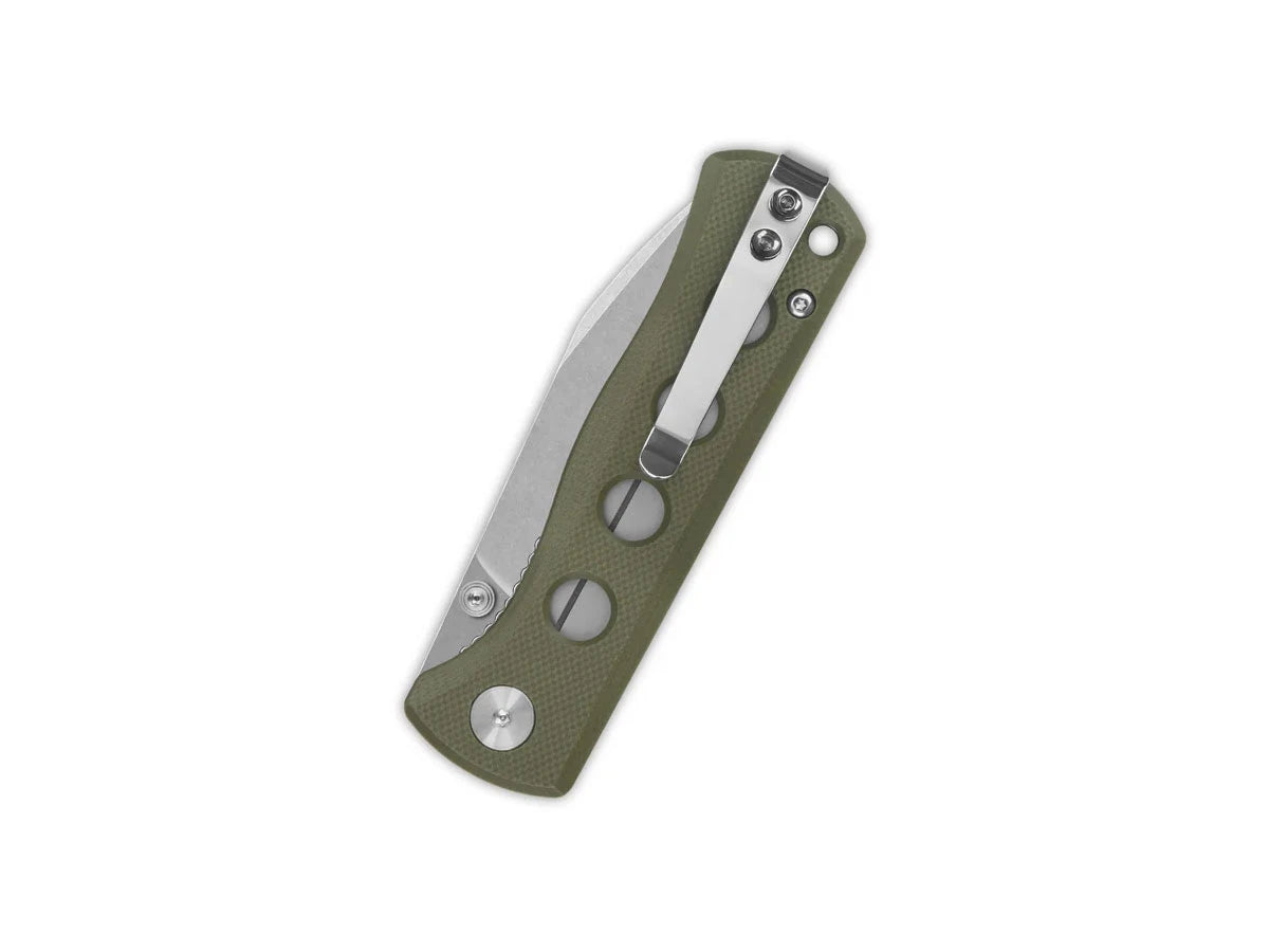 Dettaglio manico G-10 verde oliva QSP Canary Folder liner lock