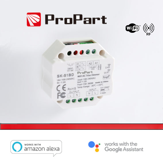 Modulo Smart Dimmer 220V AC Triac 1CHx1.5A Wi-Fi+RF 2.4G
