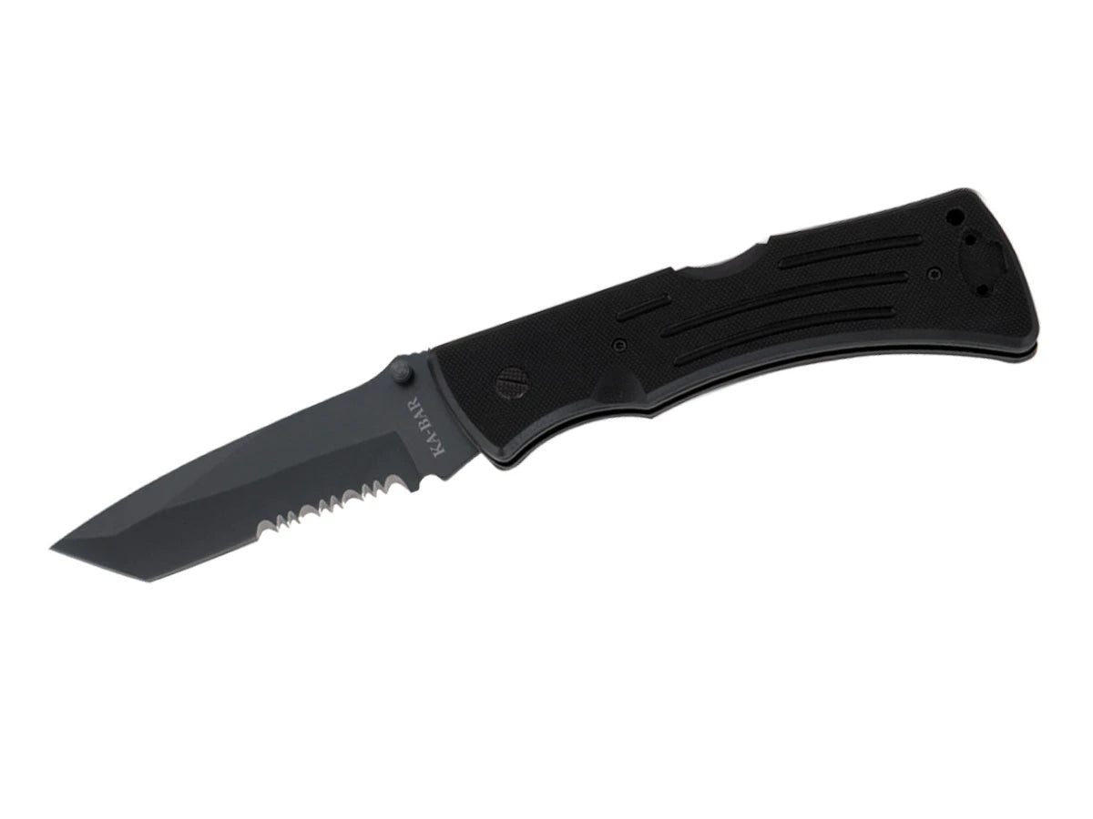 Ka-Bar Mule Folder Tanto Combo 3065 manico G-10 antiscivolo doppio perno apertura one-hand clip tasca reversibile acciaio