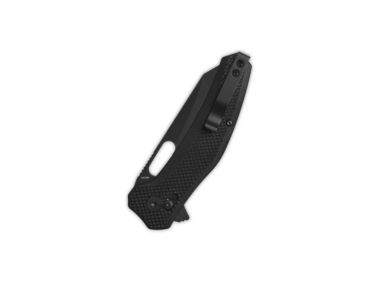 Vista manico G-10 nero texture QSP Emu Black flipper ceramic bearings