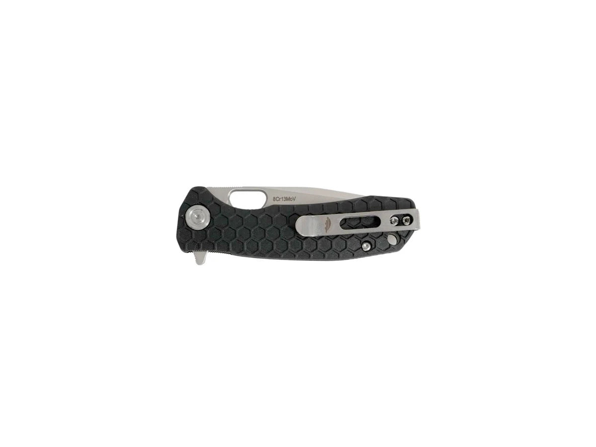 Honey Badger Tanto Small HB1341 nero, dettaglio manico FRN e flipper