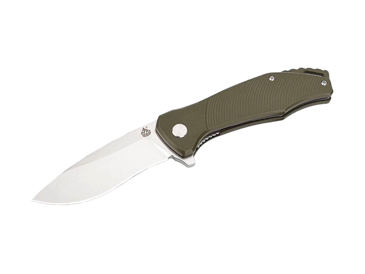 Coltello EDC QSP Raven G-10 D2 manico verde QS122-B
