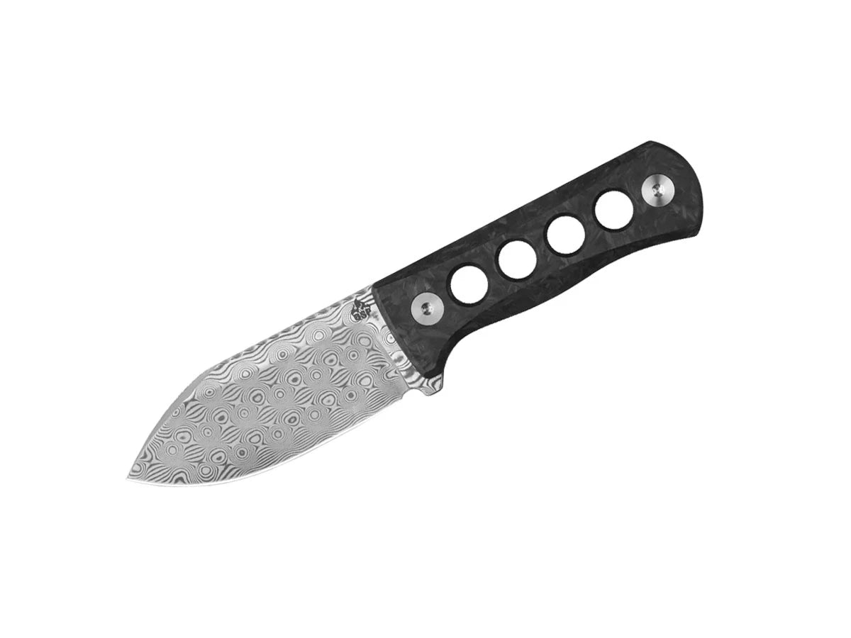 Coltello da collo QSP Canary Damascus CF blu fosforescente QS141-L