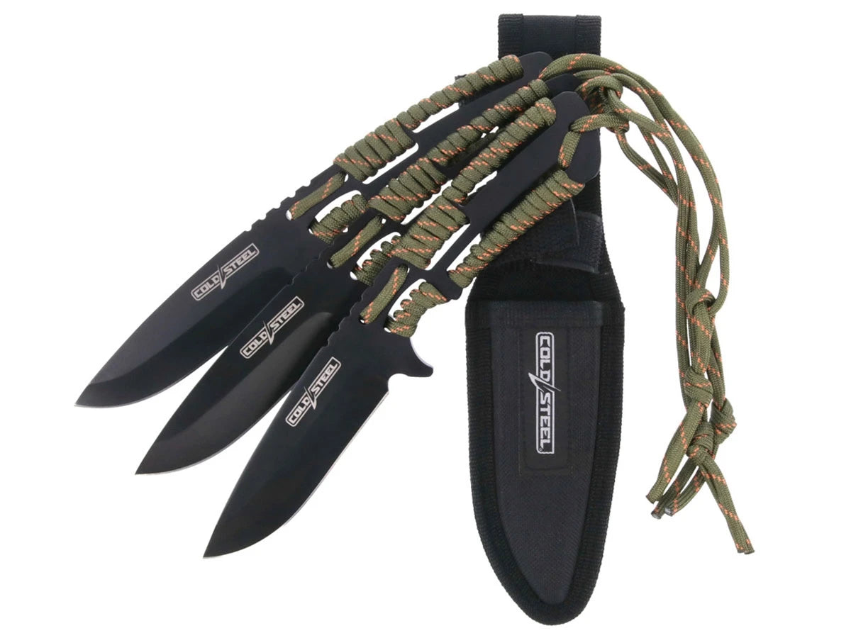 Cold Steel THROWING KNIVES 9" W/PARACORD W/SHEATH 3pz TH-44KVD3PK