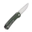 Dettaglio lama 14C28N satin QSP Osprey micarta verde 8,2 cm