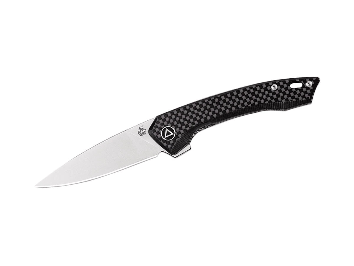 Coltello EDC QSP Leopard G-10 CF Sandvik 14C28N nero QS135-A