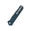 Vista manico micarta blu coltello QSP Mamba V2 con clip