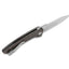 Dettaglio lama 14C28N satin QSP Leopard micarta marrone 7,7 cm