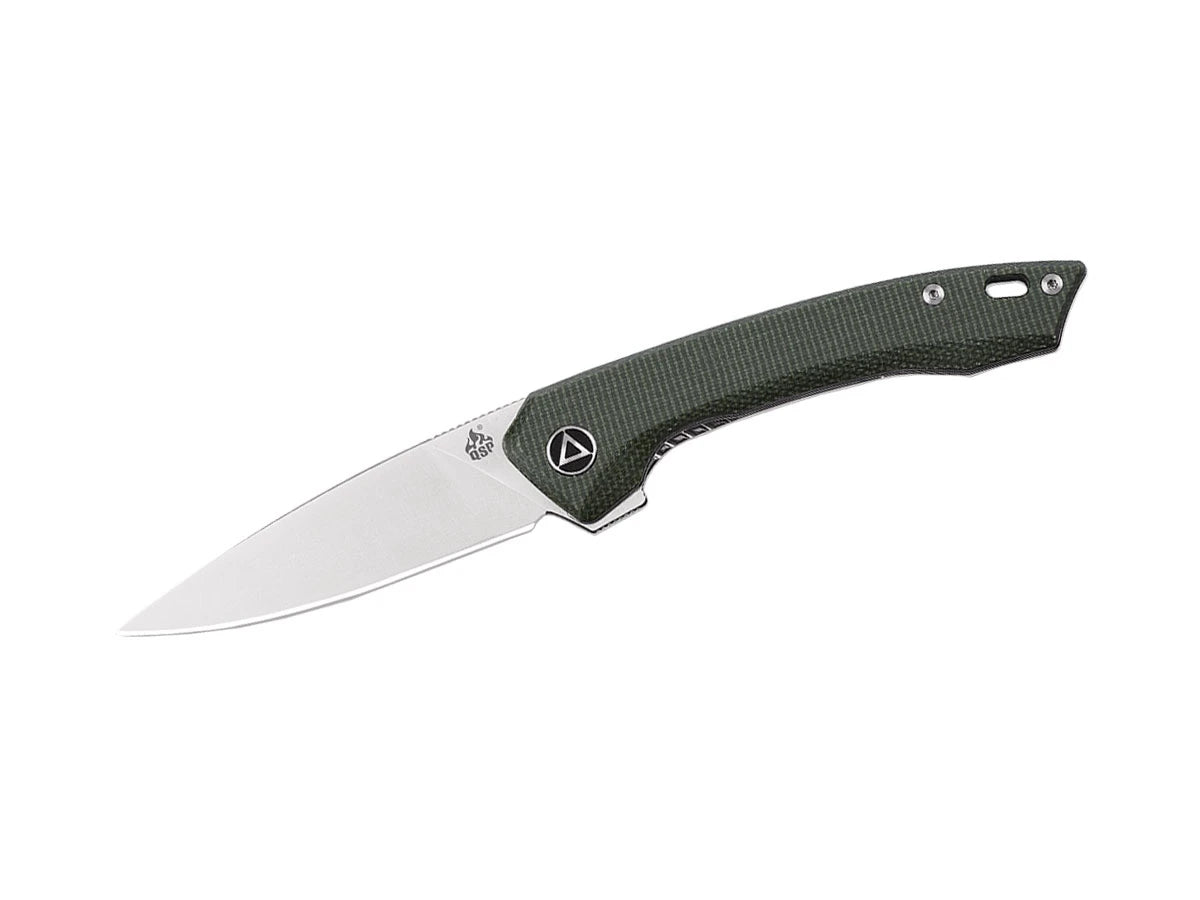 Coltello EDC QSP Leopard Micarta 14C28N satin verde QS135-C