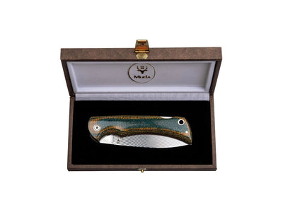 Muela FOLDING MICARTA GREEN DAMASCUS BX-9G.DX