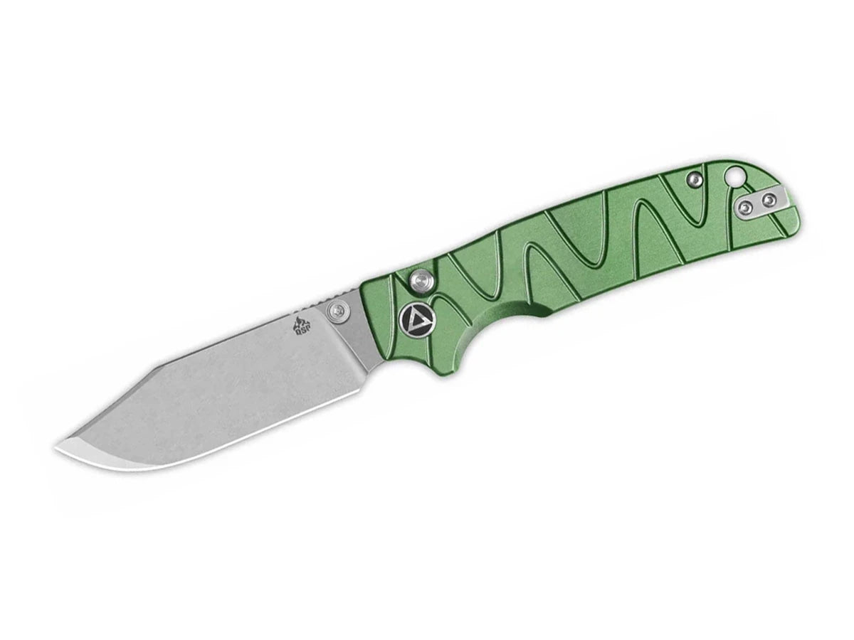 Coltello EDC QSP Kali Alluminio 14C28N stonewash verde QS159-E1