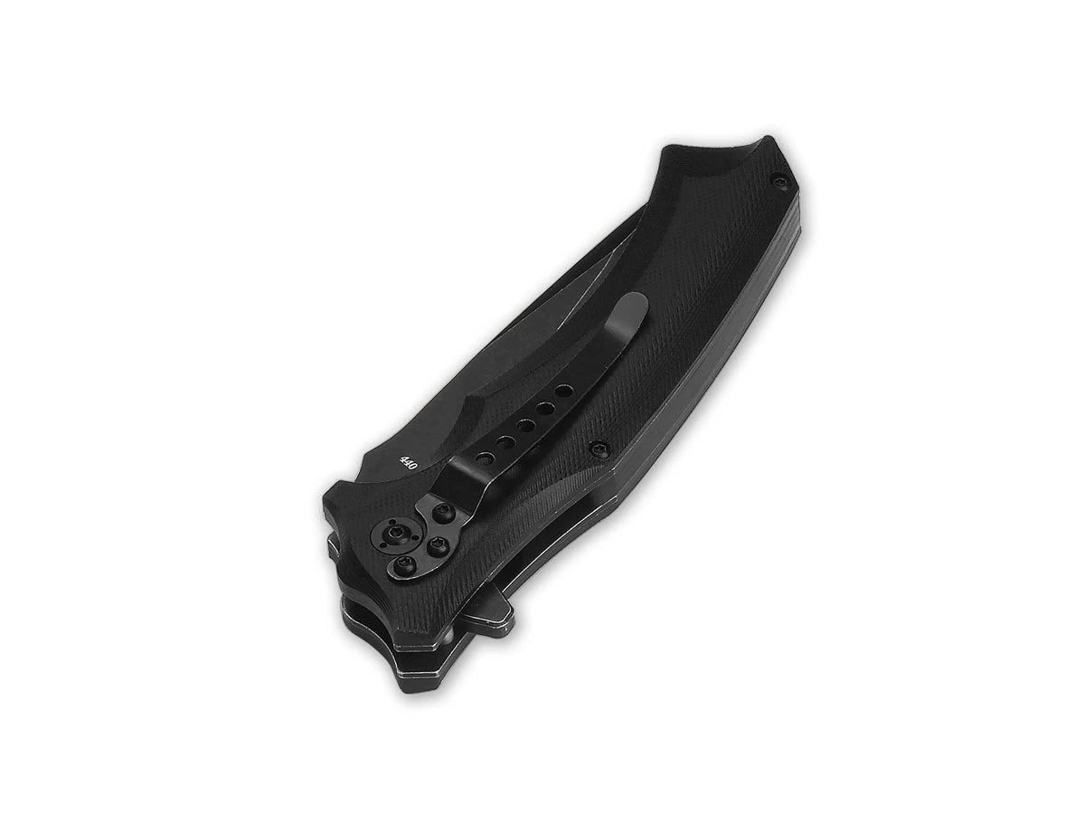 QSP Sthenia G-10 STW QS101-A – dettaglio clip e manico G-10