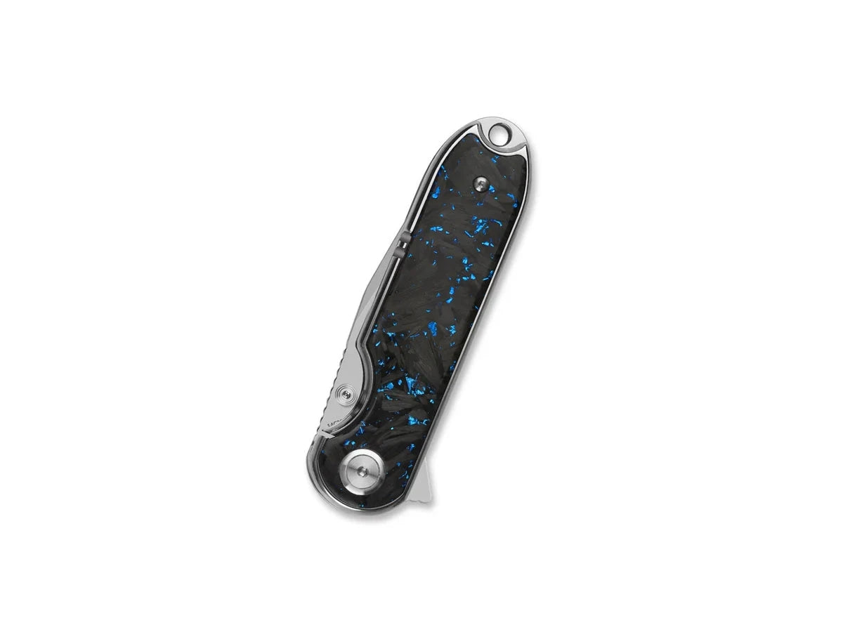 Vista manico fibra carbonio triturata blu QSP Nebula ceramic bearings