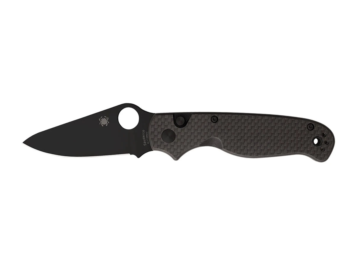 Spyderco BUTTONUP CARBON FIBER PLAIN BLACK BLADE C275CFPBK