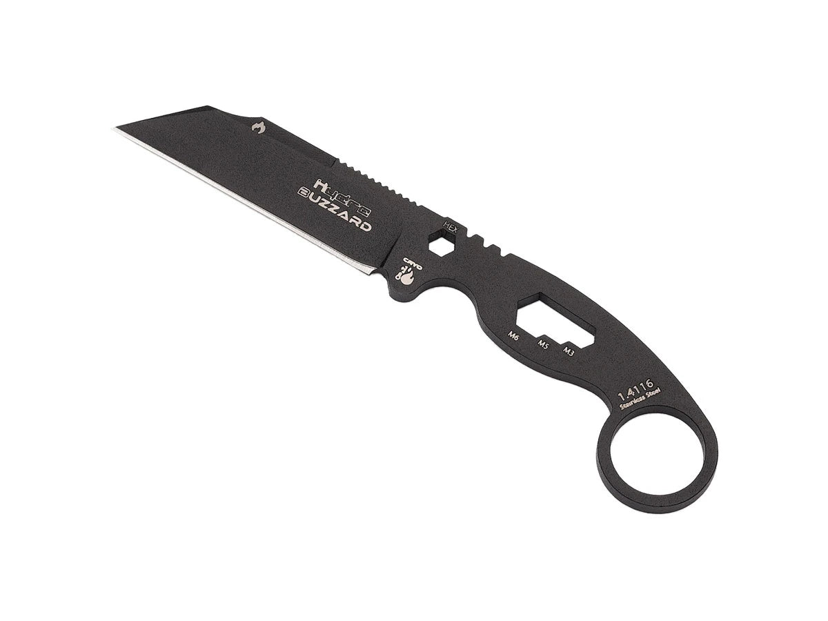 Hydra Knives BUZZARD BLACK VULTURE  HK-01-BLACK-SBR Brown Sheath