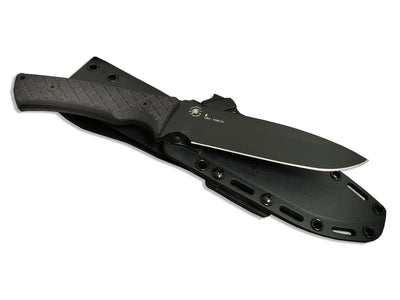Spartan Blades DAMYSUS SBSL003BKBK dettaglio lama e manico Micarta