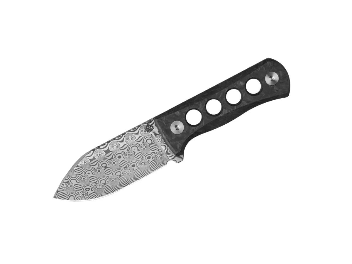 Coltello da collo QSP Canary Damascus CF verde fosforescente QS141-M