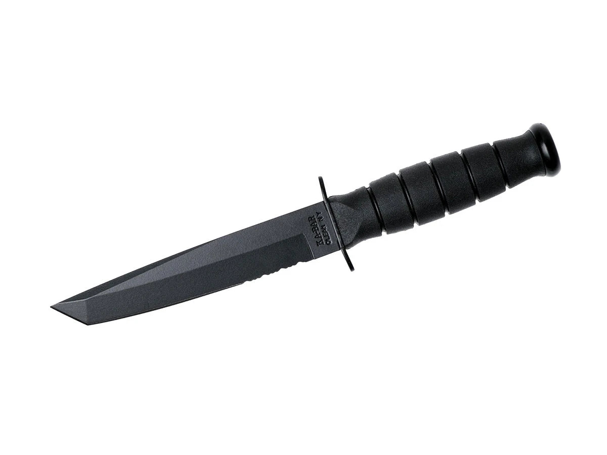 Ka-Bar Short Tanto 1255 Combo lama tanto seghettata 1095 Cro-Van nera manico Kraton G fodero hard plastic MOLLE - vista principale