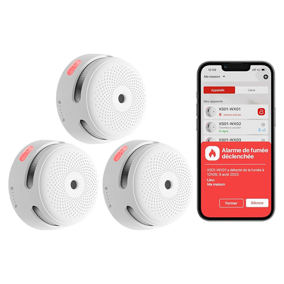 X-Sense KIT 3x Sensori Fumo Link+PRO a batteria sostituibile con centralina RF