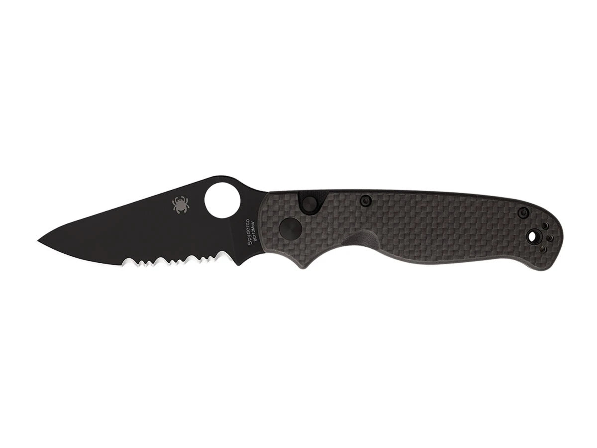 Spyderco BUTTONUP CARBON FIBER COMBO BLACK BLADE C275CFPSBK