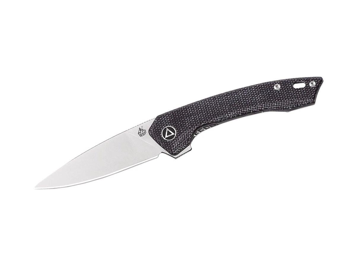 Coltello EDC QSP Leopard Micarta 14C28N satin nero QS135-B