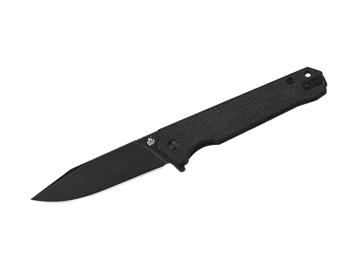 Coltello QSP Mamba V2 D2 black stonewash manico micarta nera QS111-G2