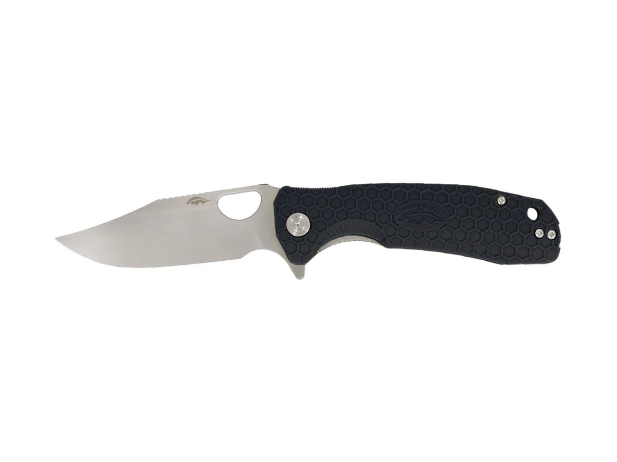 Honey Badger Clip Point Medium FRN nero HB4069, lama 8Cr13MoV falso filo Bowie