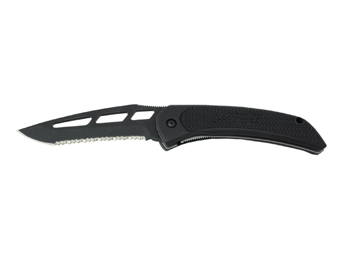 Outdoor Edge Impulse Medium Serrated Sandvik 12C27 manico alluminio Kraton lama 9,5 cm 21,6 cm Liner Lock Darrel Ralph Taiwan