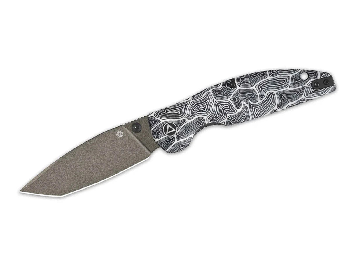 Coltello QSP Turtle Punk G-10 Champagne 14C28N QS158-B2 nero/bianco