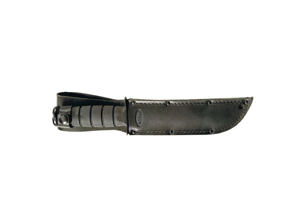 Ka-Bar Big Brother 2211 dettaglio lama Cro-Van manico Kraton G fodero cuoio USA