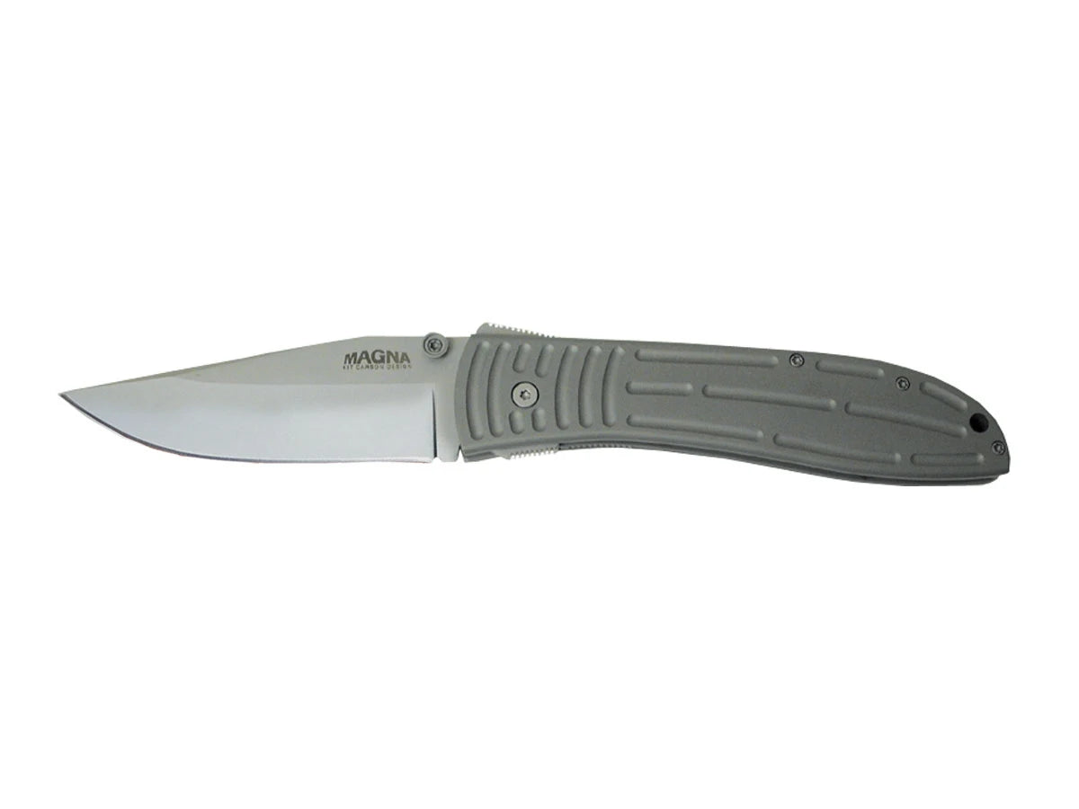 Outdoor Edge Magna Aluminum Plain acciaio AUS-8A manico alluminio lama 10,2 cm totale 23,6 cm Liner Lock Kit Carson Taiwan