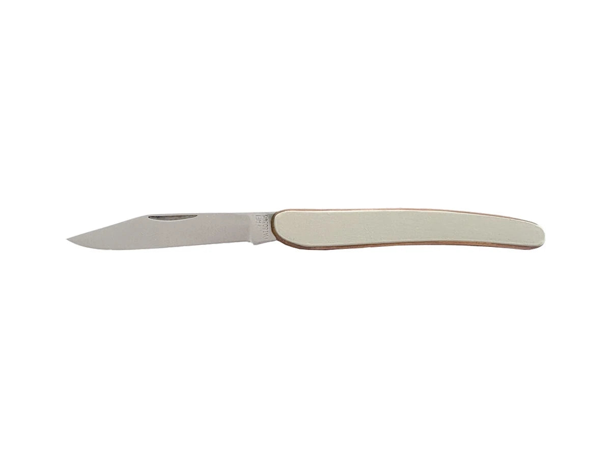 Coltello folding manico ottone satinato e plastica 13,8 cm Made in Italy