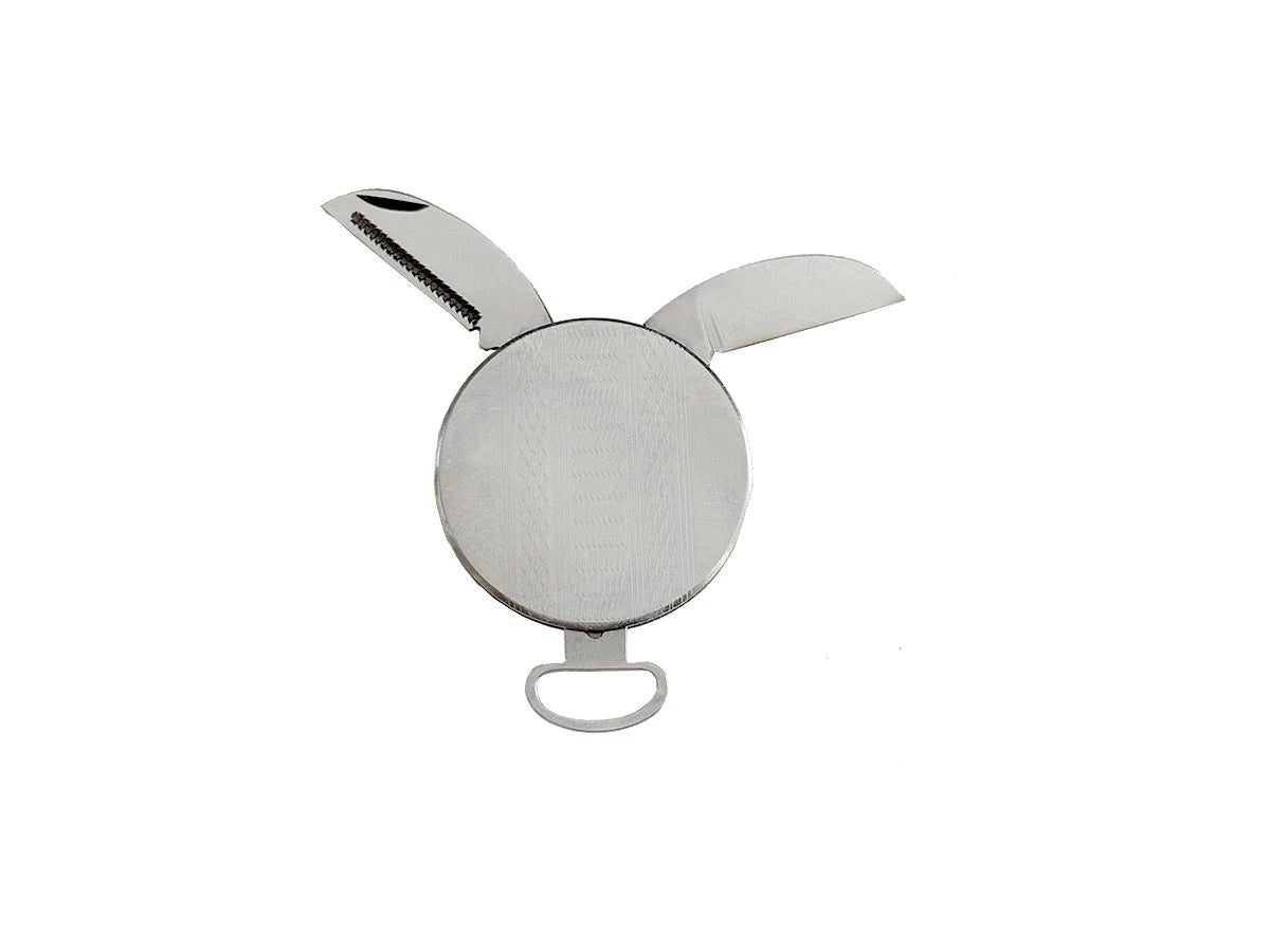 Pendant 2 lame stainless steel, manico stainless steel, lama 2,5 cm, 24 gr, Made in Italy