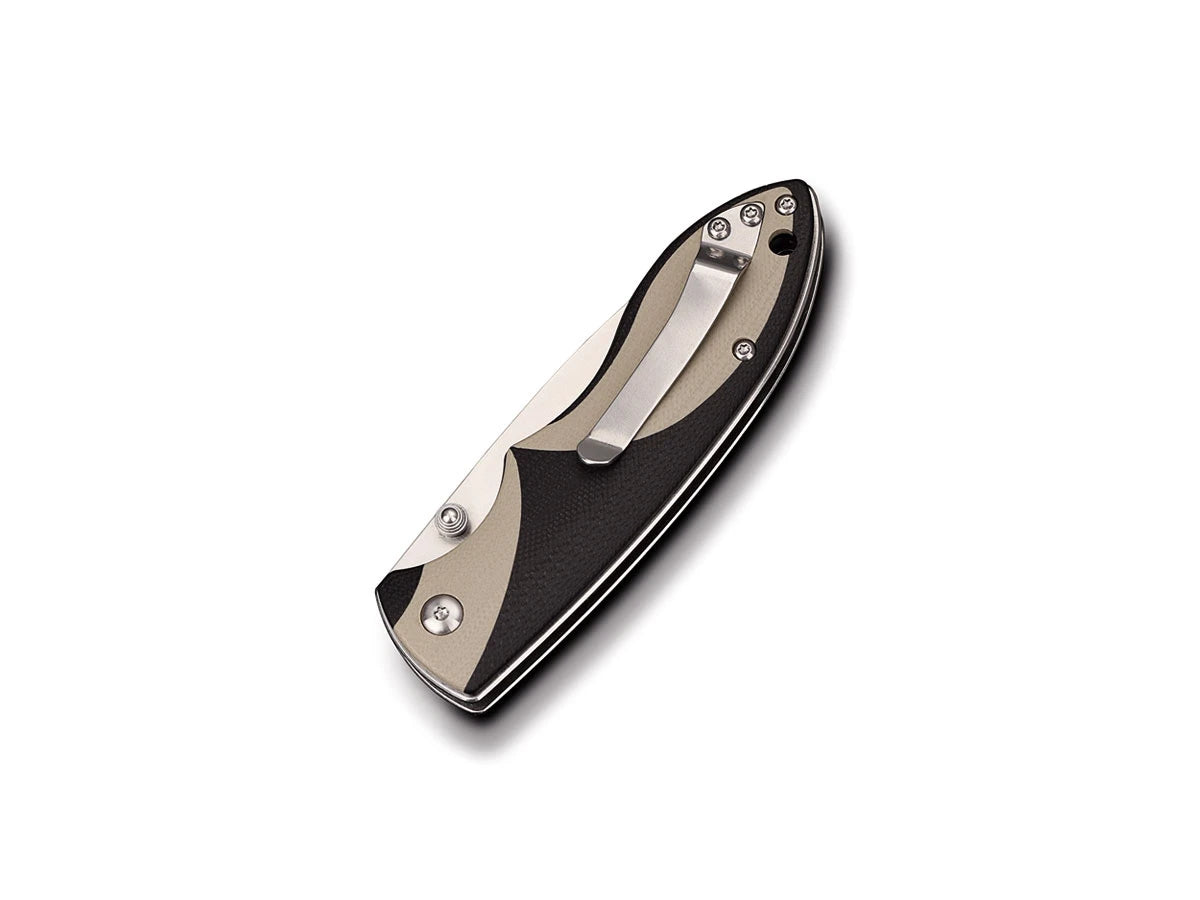 QSP Piglet G-10 QS112-A – dettaglio manico G-10 bicolore black/tan