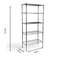 Metallika Scaffale Modulare in Acciaio Cromato 90 × 45 × H 202 cm, 5 Ripiani