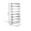Metallika Scaffale Modulare in Acciaio Cromato 90 × 45 × H 222 cm, 8 Ripiani
