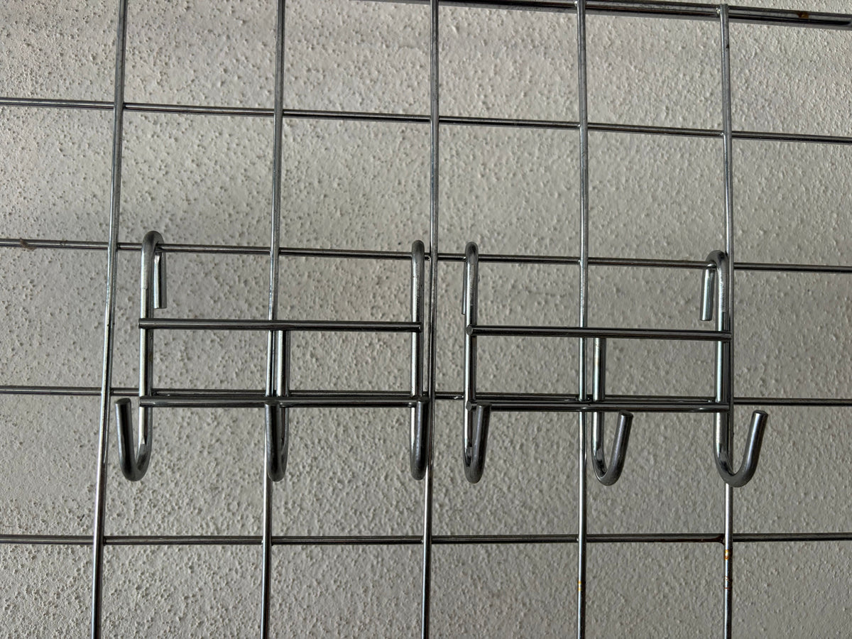 Metallika Ganci Espositori in Acciaio Cromato per Pannelli Grigliati