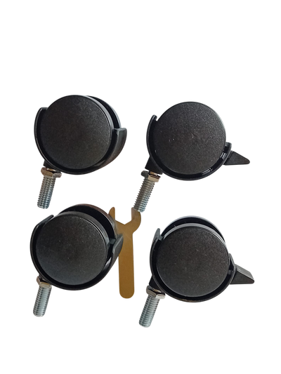 Metallika Kit 4 Ruote Piroettanti con 2 Freni per Scaffalatura Modulare