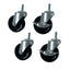 Metallika Kit 4 Ruote Piroettanti con 2 Freni per Scaffalatura Modulare