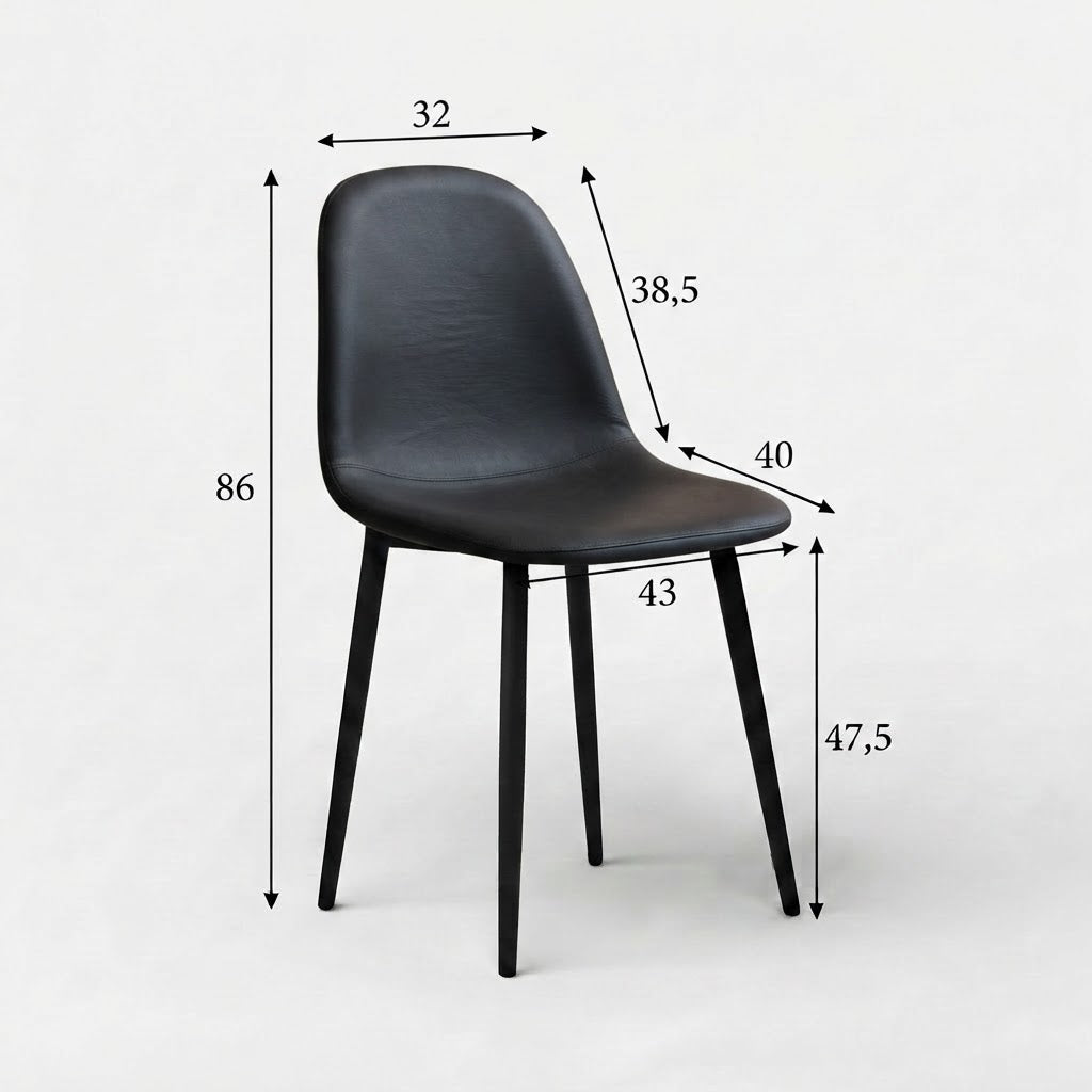 Powerlan Nelly Sedia Imbottita in Ecopelle con Gambe in Metallo