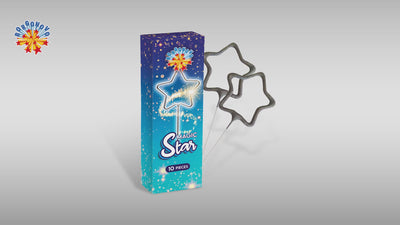 0203B - CANDELA MAGIC STAR BORGONOVO da 10 candeline -  MASSA ATTIVA 1,5 gr CAT.EU F1