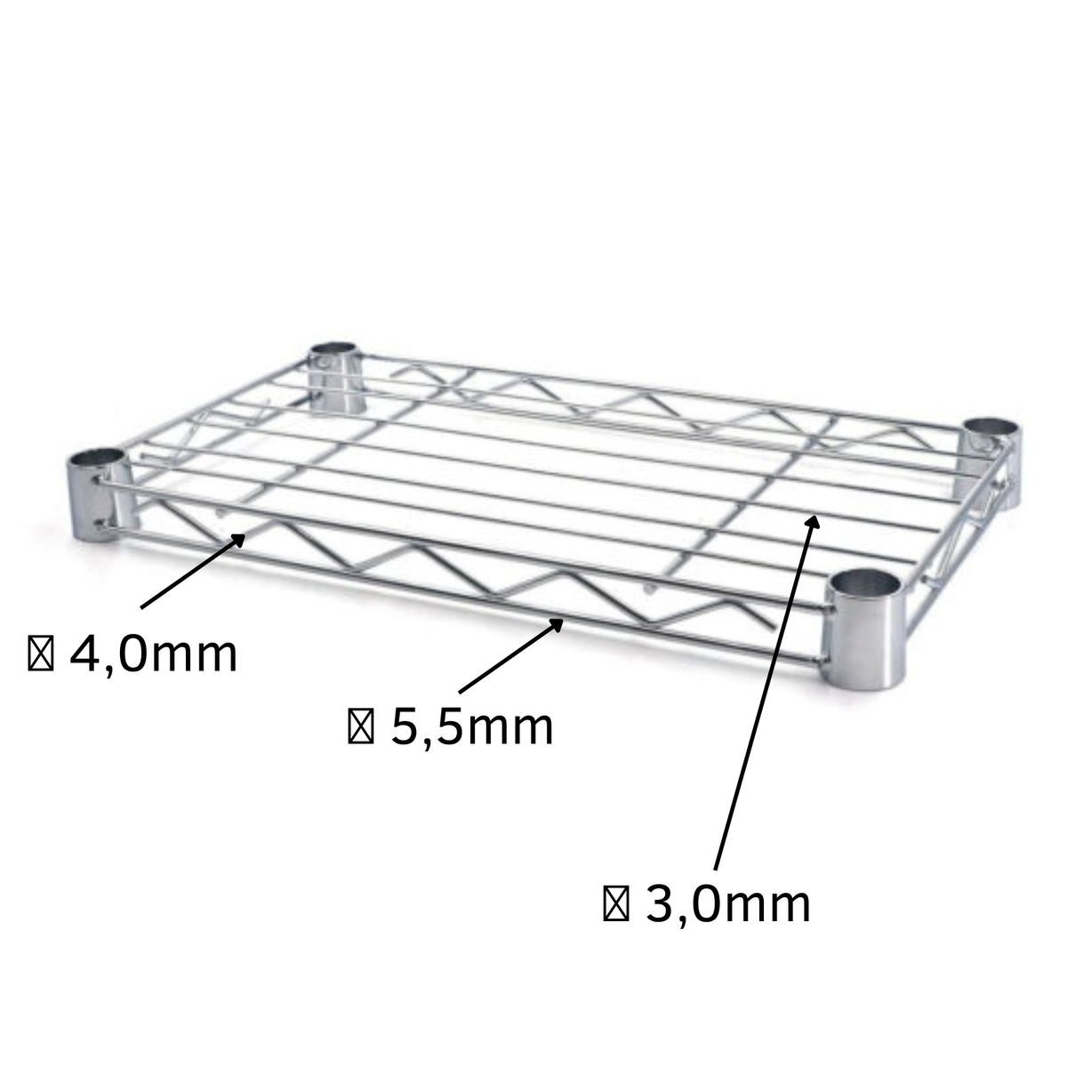 Metallika RML Ripiano Grigliato in Acciaio Cromato Portata 100 kg
