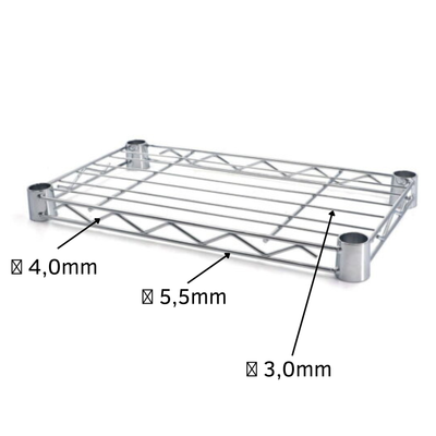 Metallika RML Ripiano Grigliato in Acciaio Cromato Portata 100 kg